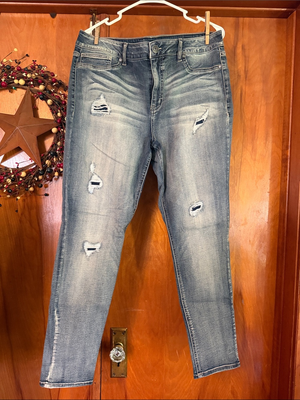 Maurices Distressed Light Blue Jeggings